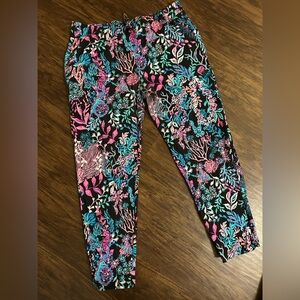 Lilly Pulitzer Emora Knit Pant Onyx Black Twilight Coral